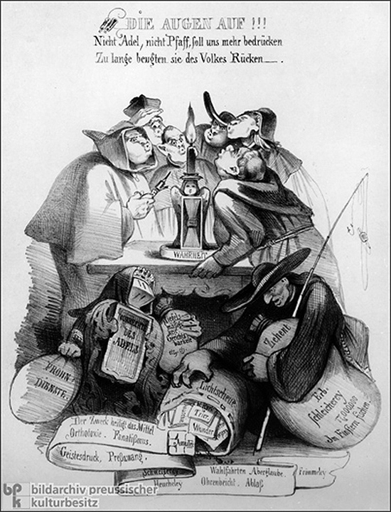 Caricature: "Eyes Open!" (c. 1845)